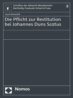 cover image of Die Pflicht zur Restitution bei Johannes Duns Scotus